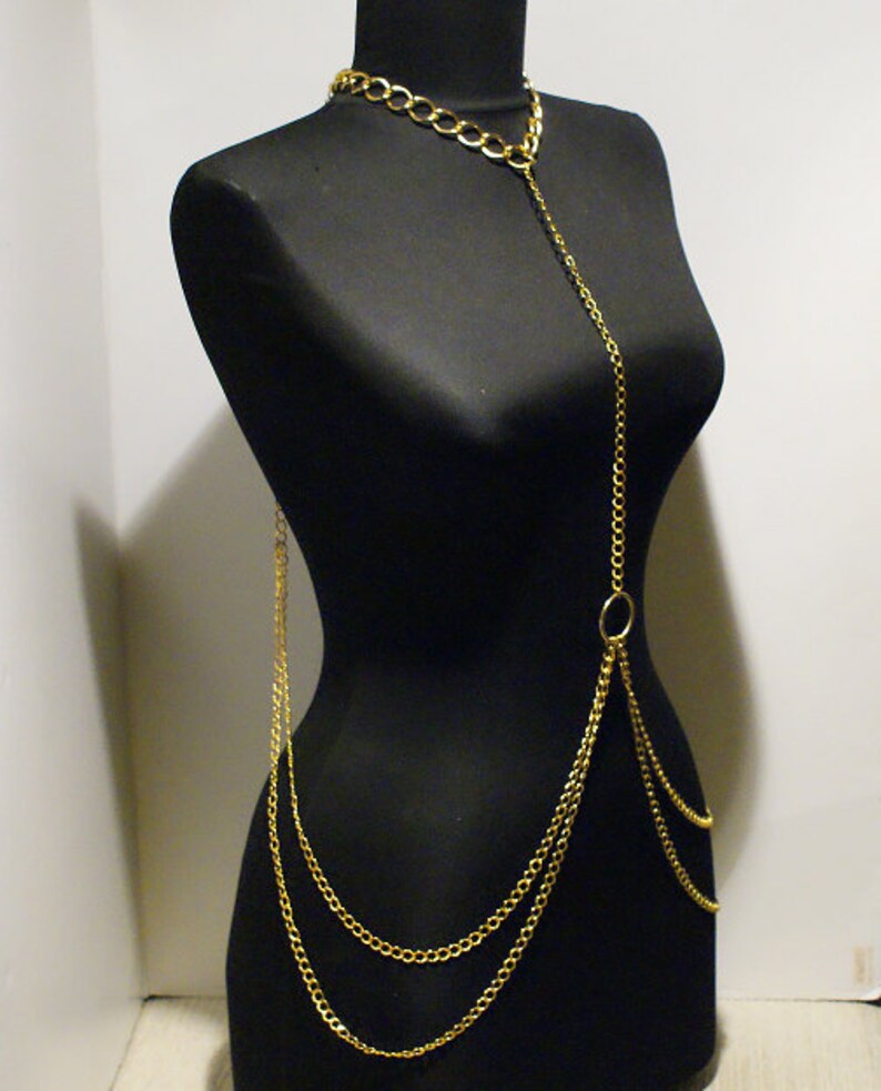 Body chain necklace gold body chain necklace Etsy