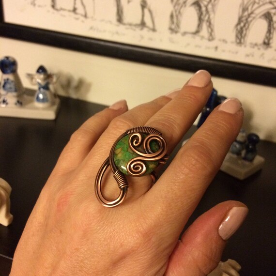 Anillo de cobre dedo verde sale