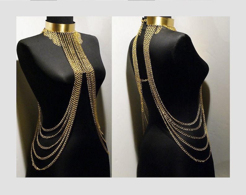 Gold Body Chain Necklace Body Jewelry Body Chain Body Chain Etsy