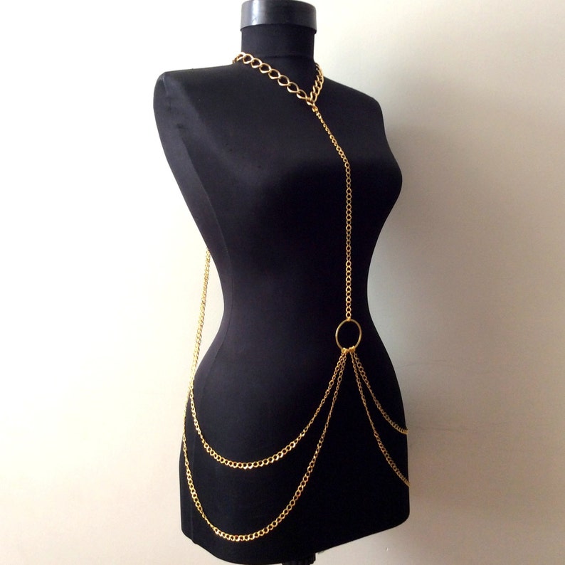 Body chain necklace gold body chain necklace Etsy