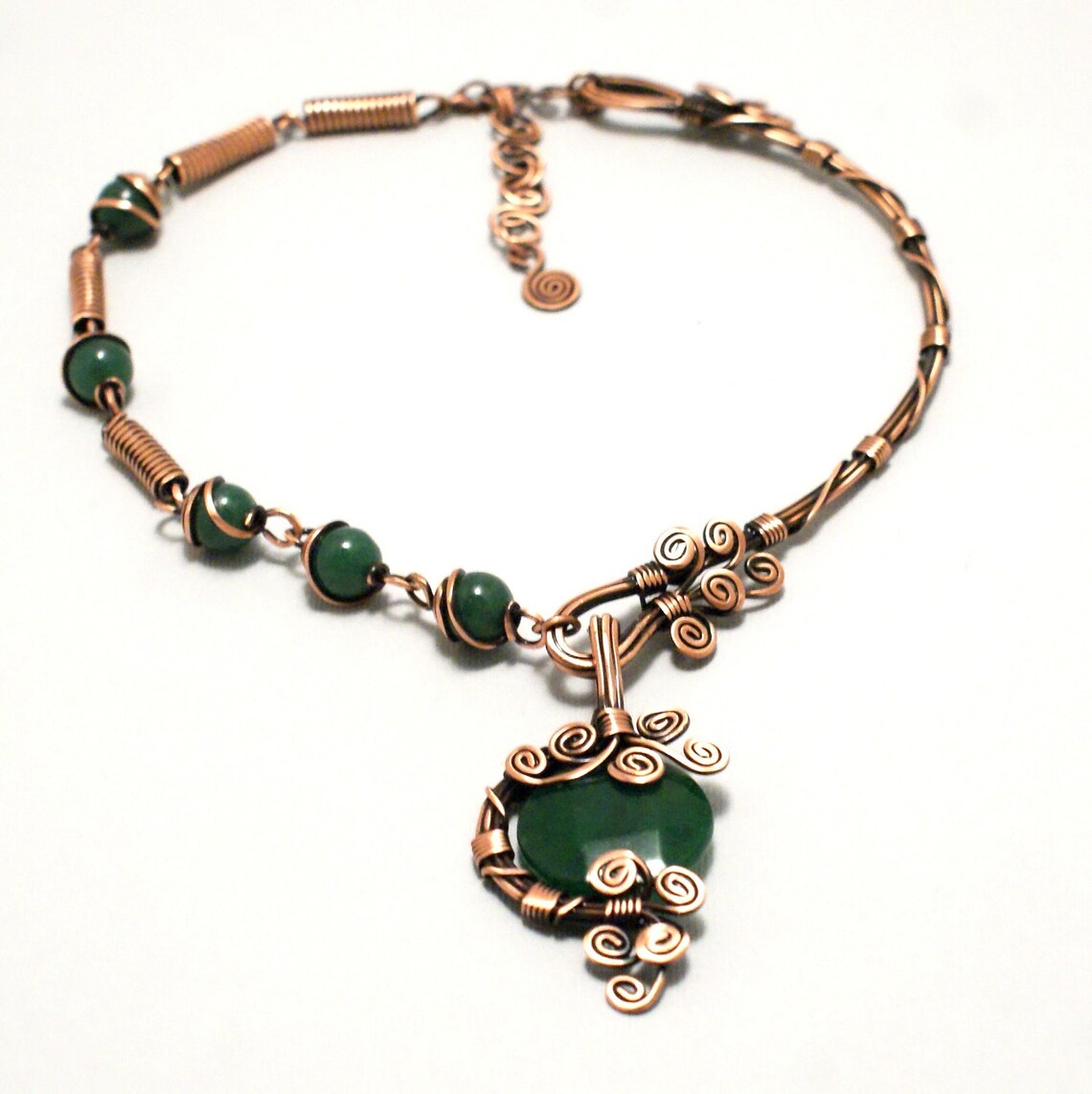 Copper Anniversary Gift for Women Emerald Jewelry Set Unique Etsy