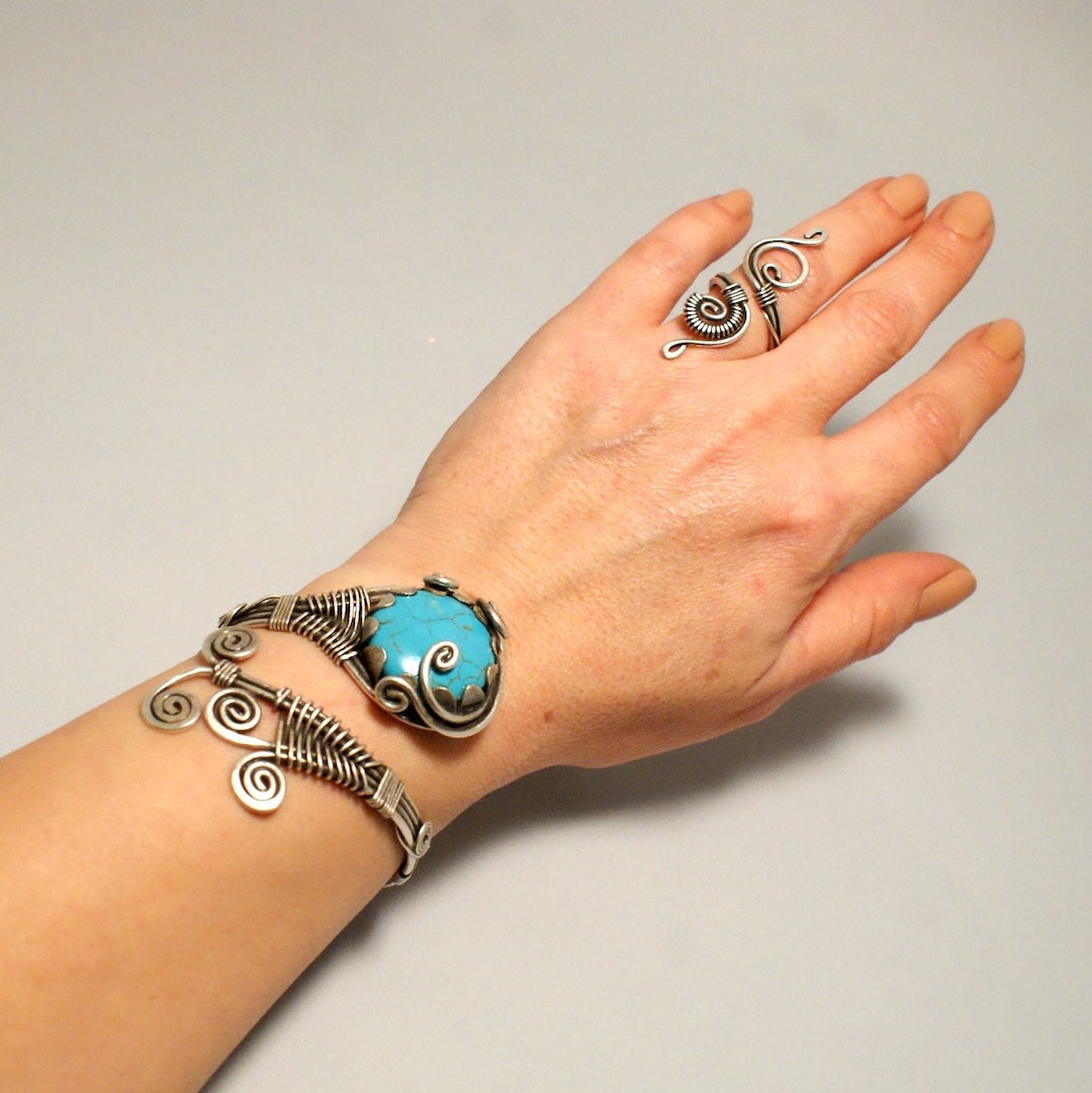 Turquoise Breacket Turquoise Bracelet, Silver Turquoise Cuff Bracelet, Turquoise Jewelry ...