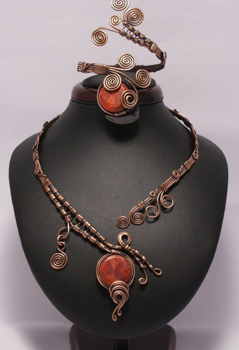 Statement Coral Necklace Coral Necklace Open Necklace Etsy