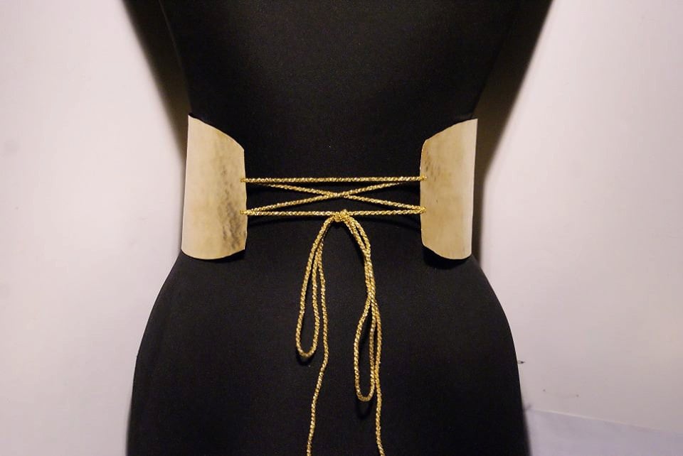 gold metal corset belt