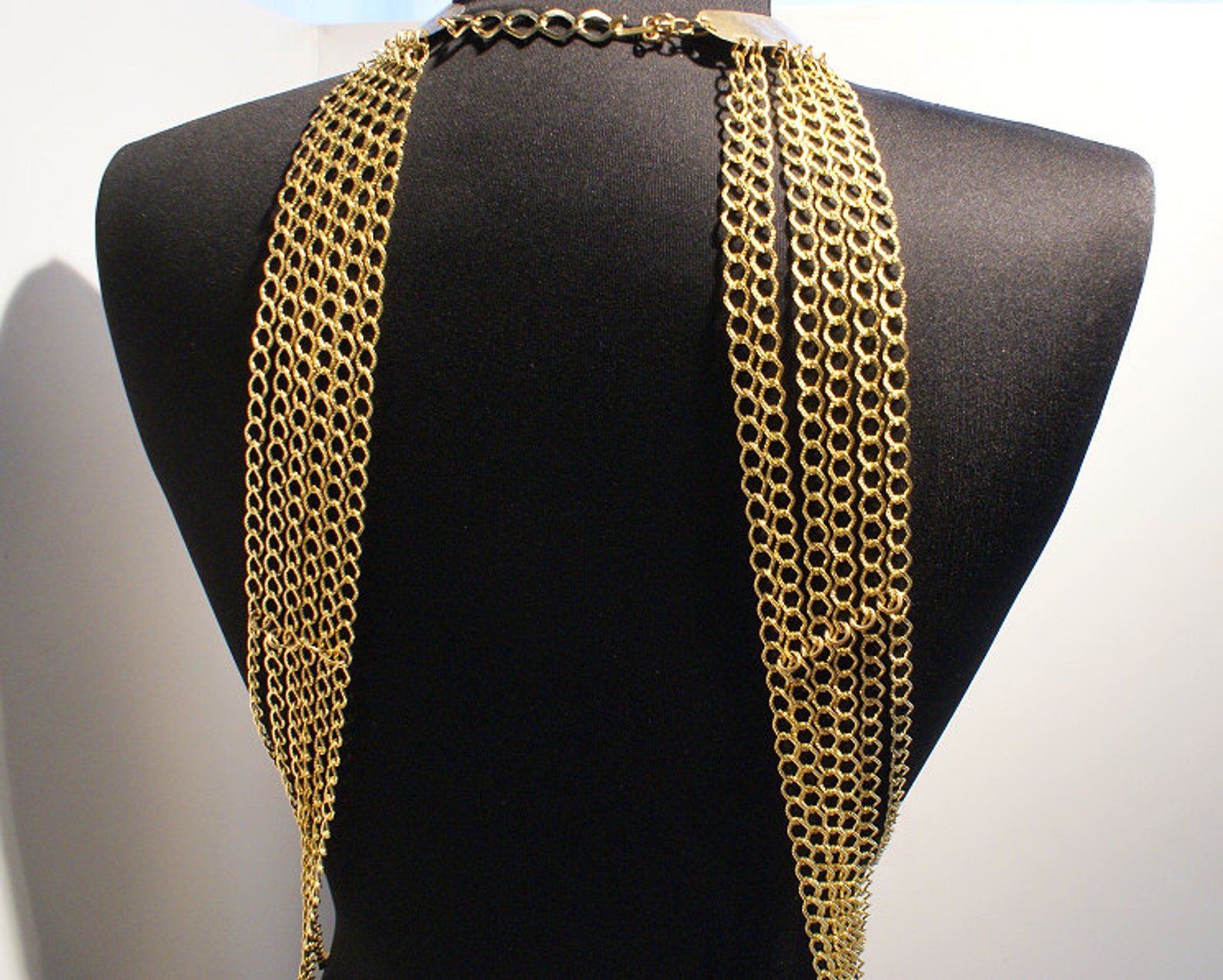 Body Chain Necklace Gold Body Chain Necklace Gold Harness Etsy