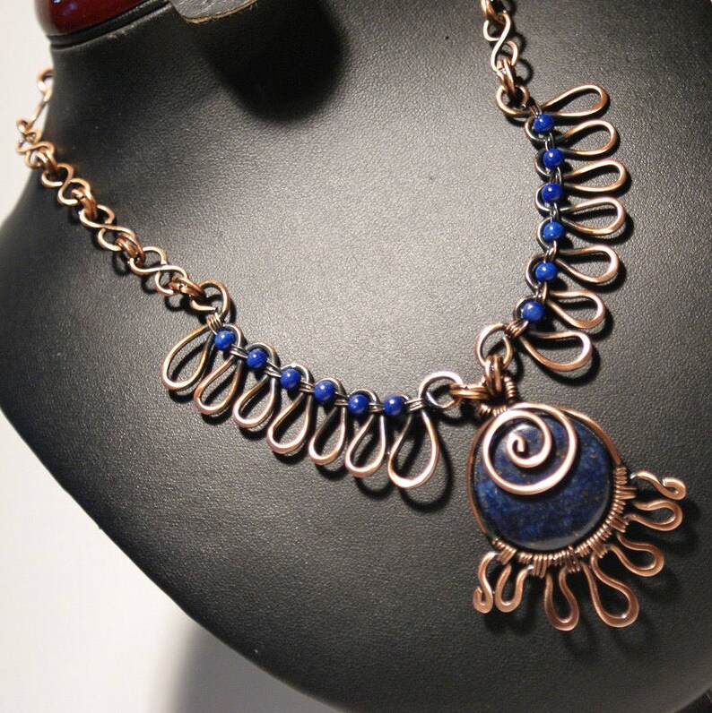 Copper Necklace For Women Lazuli Necklace Copper Jewelry Etsy