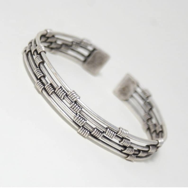 Silver Cuff Bracelet Men Mens Silver Bracelet Men Bracelet Etsy