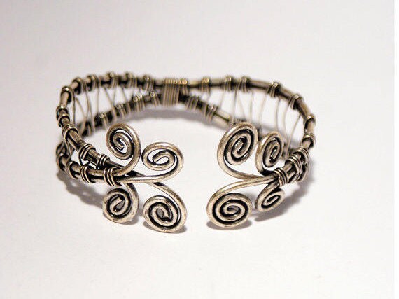 Silver cuff bracelets for women Statement bracelet Silver | Etsy