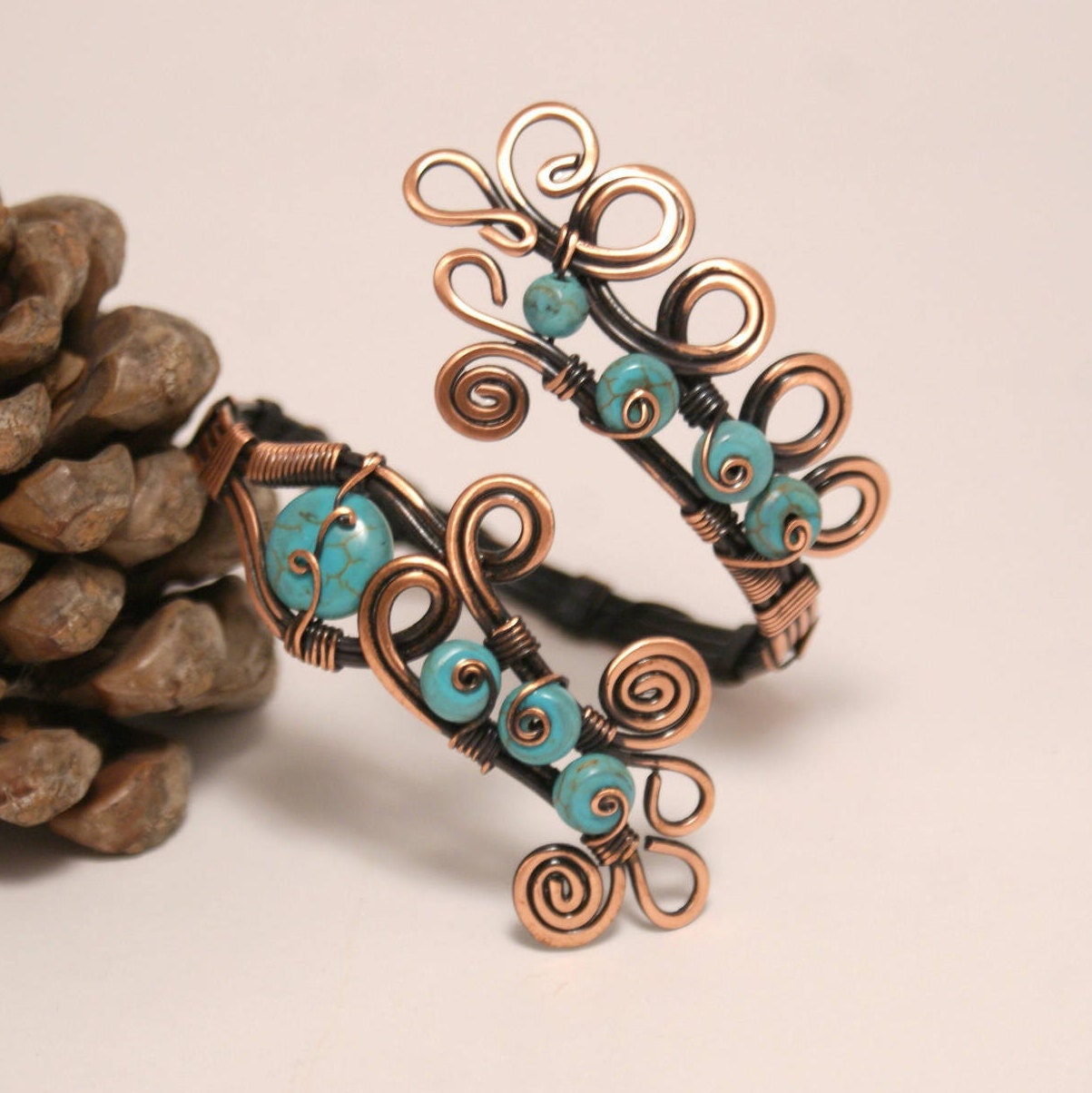 turquoise bracelet copper bracelet turquoise cuff bracelet Etsy
