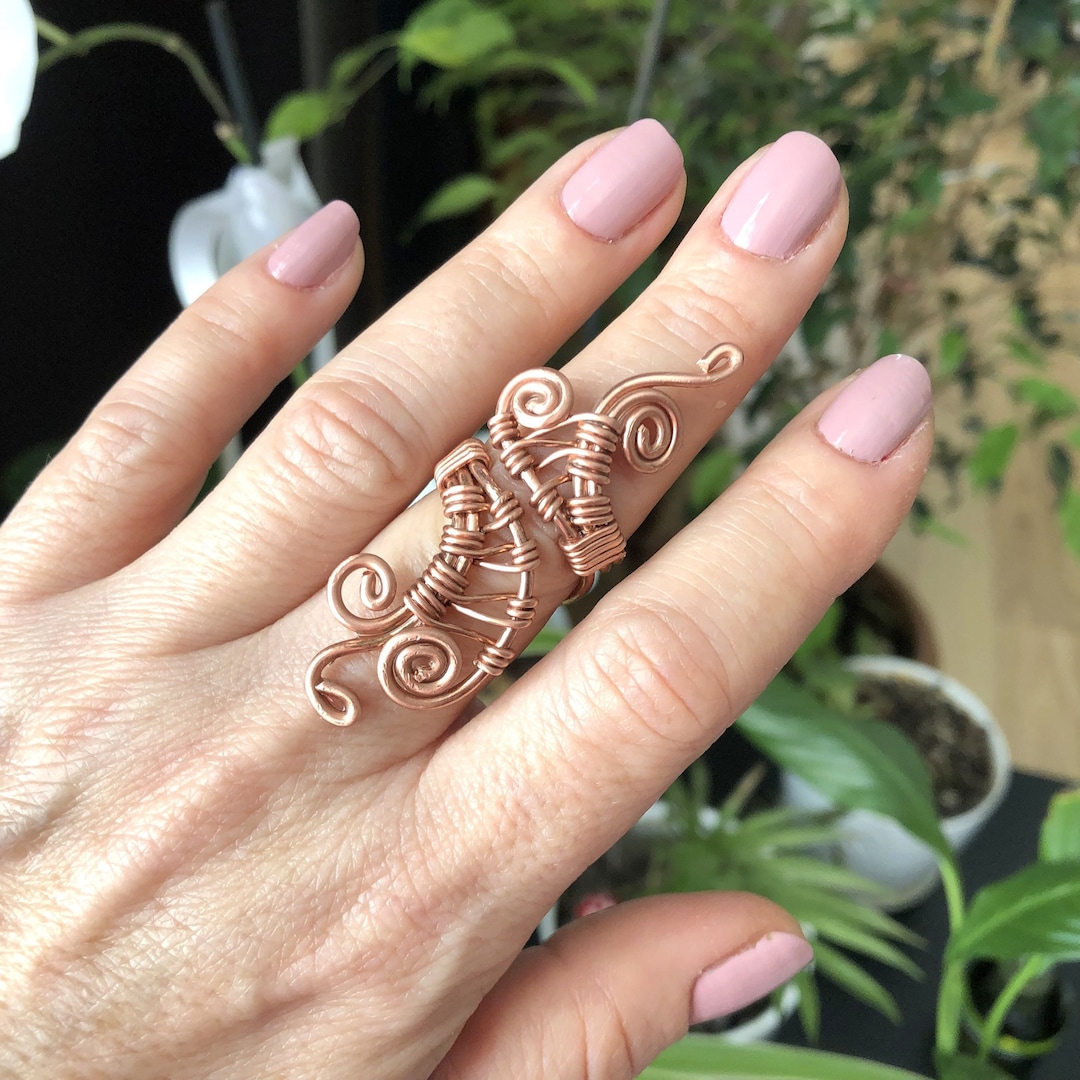Copper Arthritis Ring, Arthritis Finger Splint Ring, Adjustable Pure