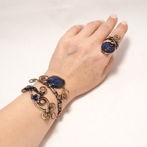 Lapis Lazuli Bracelet Copper, Lapis Lazuli Cuff Bracelet, Lapis Lazuli ...