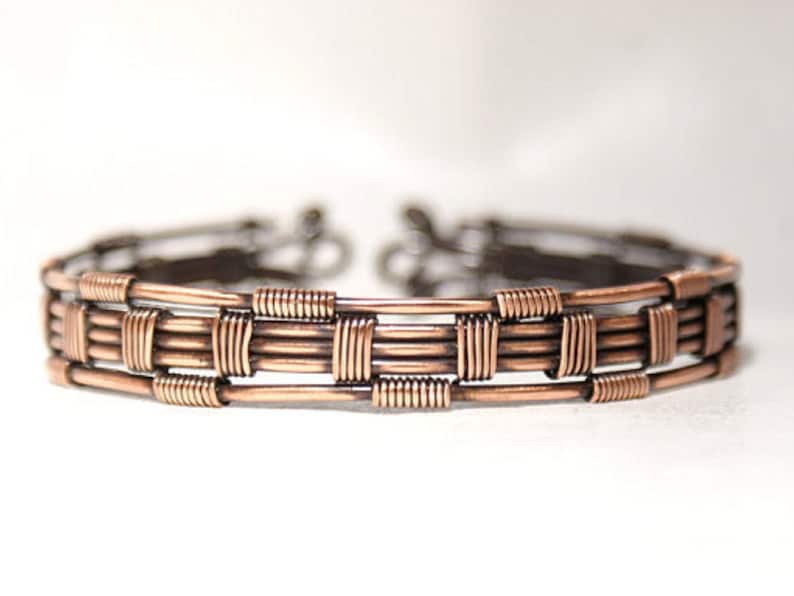 Copper Mens Bracelet Mens Copper Bracelet Mens Copper Cuff Etsy UK