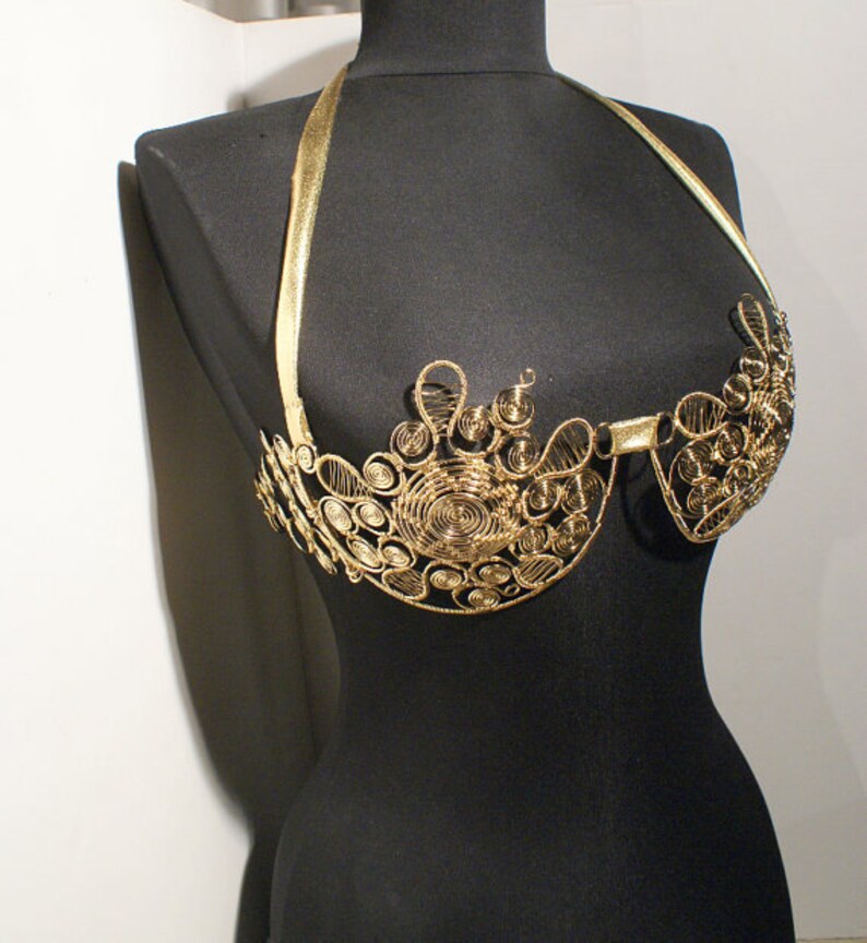 Metal Bra Gold Bra Showgirl Costume Dance Carnival Costume Etsy