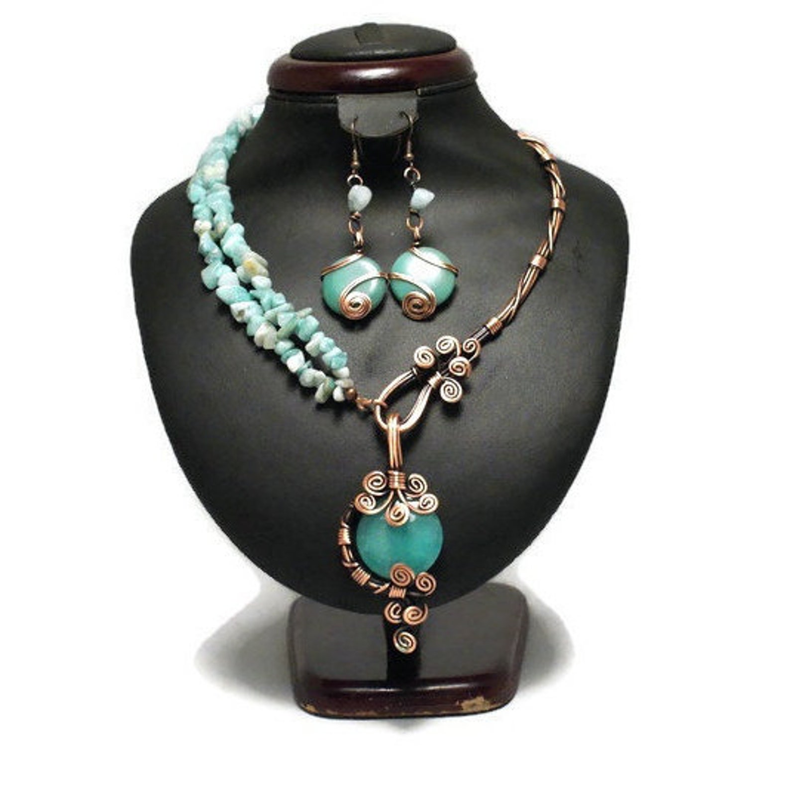 Turquoise Jewelry Set, Boho Turquoise Jewelry, 7th Anniversary Gift for ...