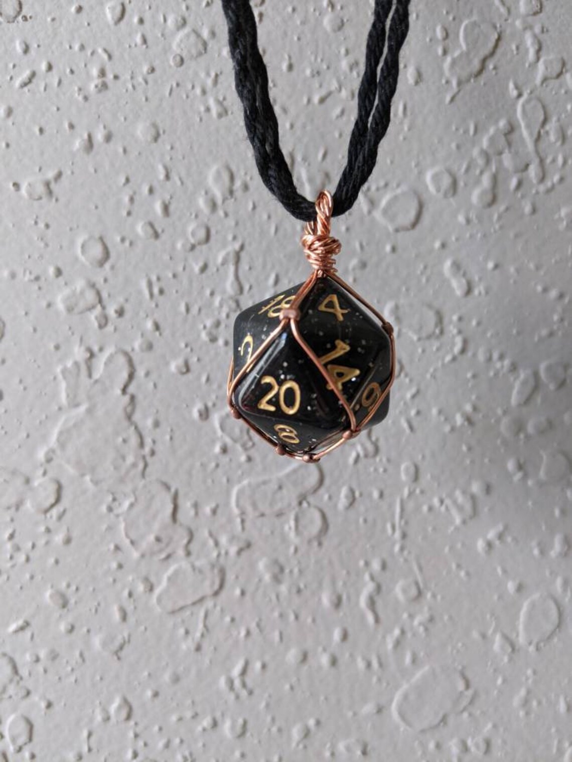 Twenty sided dice necklaces dungeons & dragons D20 Black Etsy