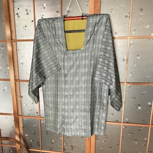 Japanese Michiyuki Linen and Silk Fabric Very Clean Grey and Black
