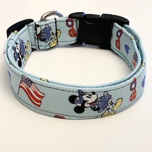 Minnie Mouse Patriotic 4TH of July Hearts & Flags Dog Collar