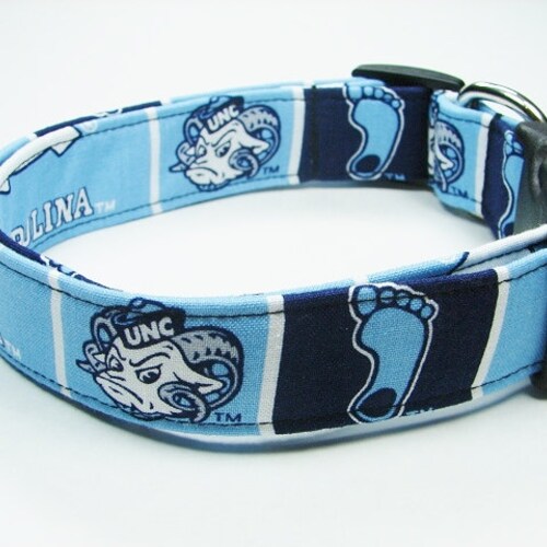University of North Carolina Collar Tarheels Dog Collar Blue Etsy