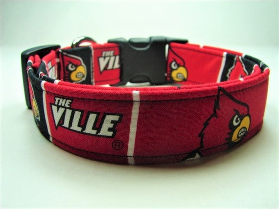 Pink University of Louisville Handmade Dog Collar