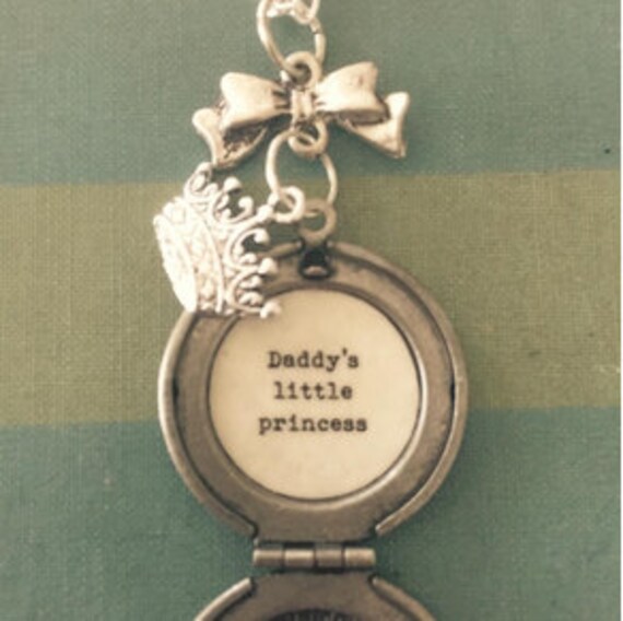 Silver Locket Necklace Daddy's Little 