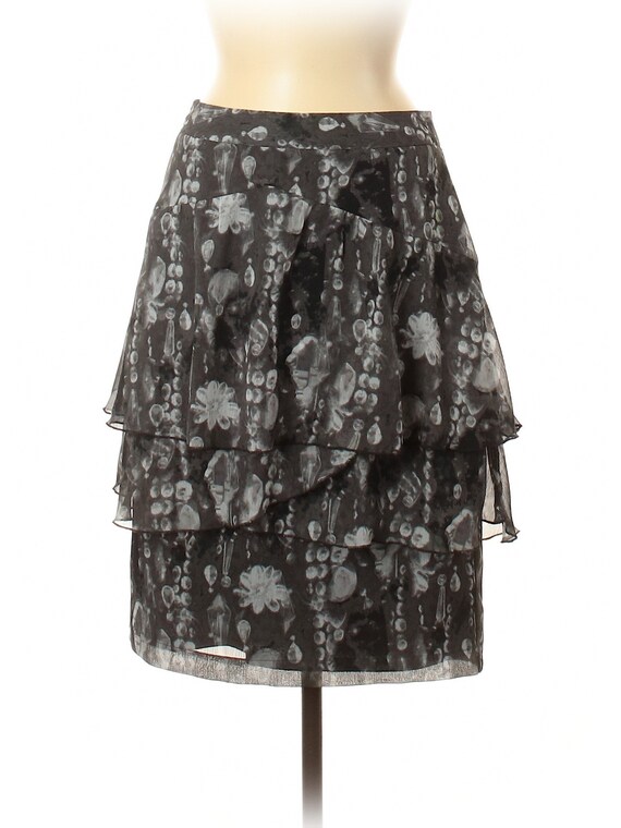 Worthington Size 14 Skirt Chiffon Gray Black Floral NWOT Midi  