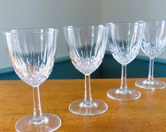 SET of 4 Cristal D'Arques-Durand DIAMANT Claret Wine Glasses