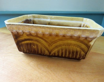 On Sale 1960s California Pottery Turquoise and Green Dripware Footed Rectangular Planter or Flower Pot P 12
