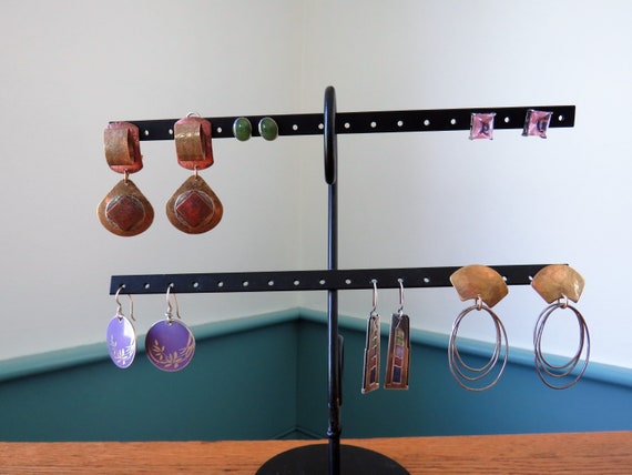 Sterling Pink Crystal Rectangular Studs - image 10