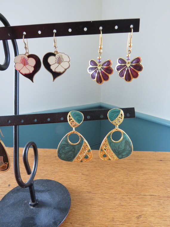 BEREBI Statement Stud Dangles Gold  Plated Jade G… - image 8