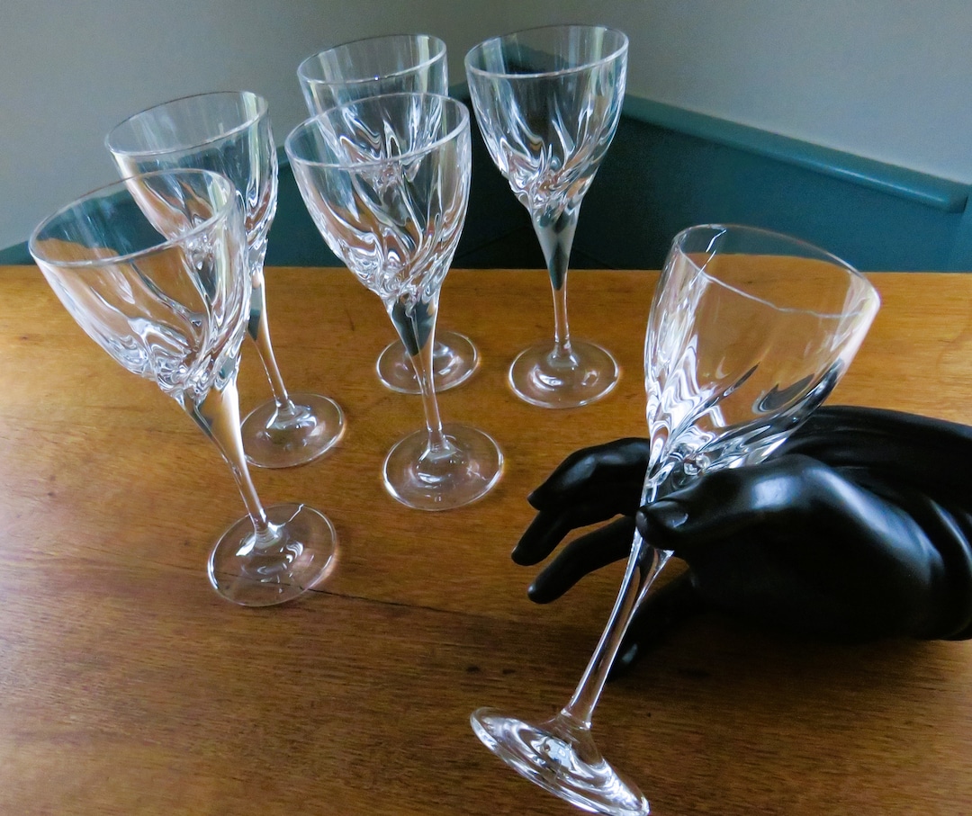SET of 6 Da Vinci TWIST Wine Glasses/ Water Goblets, RCR Crystal Etsy