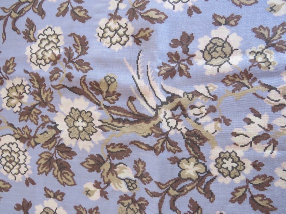 Pink blue beige brown floral pastel fringed Glent… - image 7