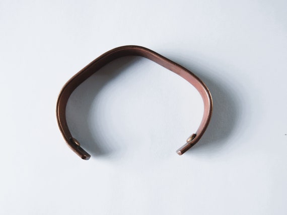 Unisex Copper Cuff Bracelet Greek Key Pattern - d… - image 9