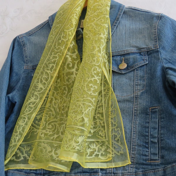 Bright Yellow Scarf Etsy