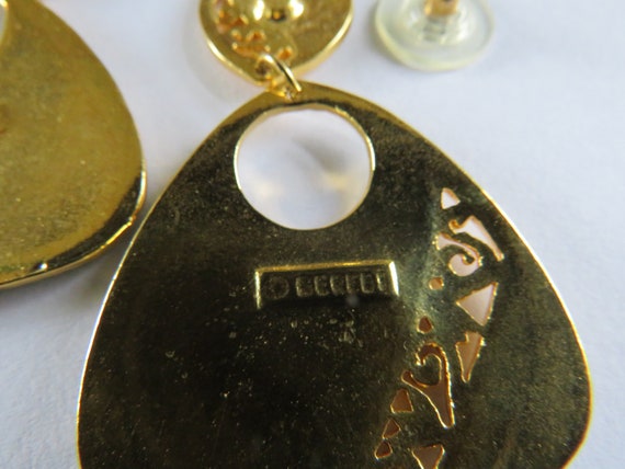 BEREBI Statement Stud Dangles Gold  Plated Jade G… - image 9