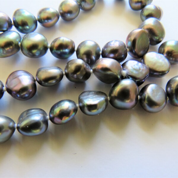 Gray Pearl Necklace - Etsy