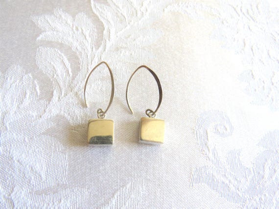 Sterling threader wires with Cube Dangles made in… - image 4
