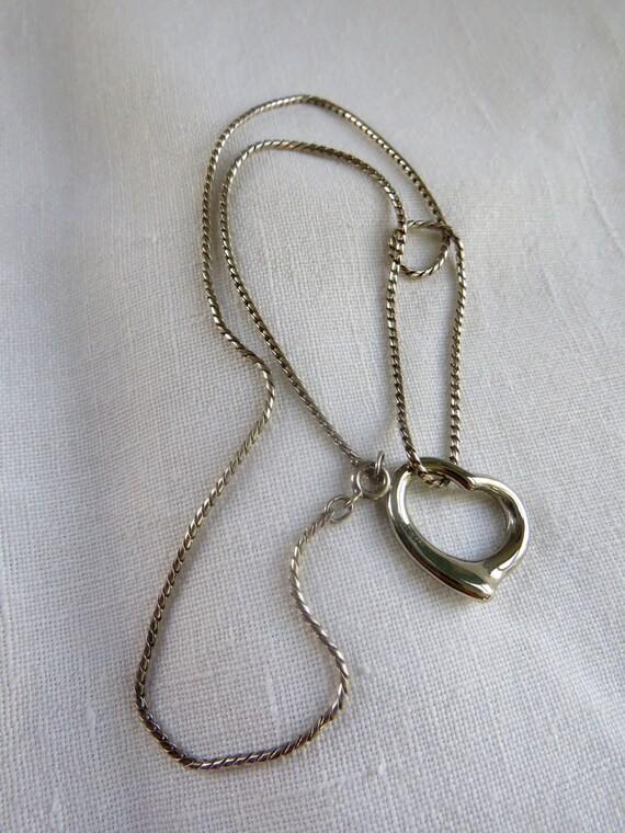 Sterling Open Heart Pendant Necklace - sweet Vale… - image 2
