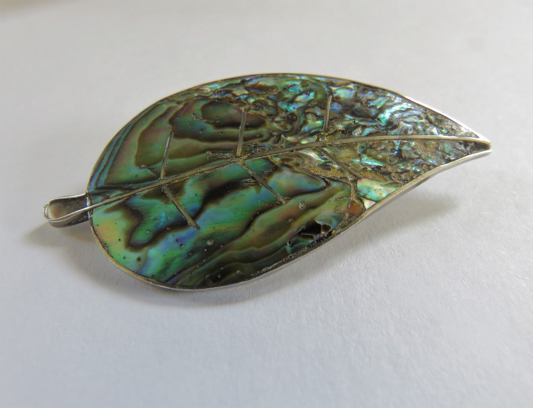Broche en feuille d'ormeau sterling artiste signé BEH Etsy France — free download