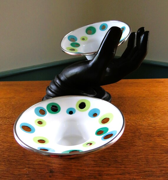 2 IKEA EMALJ Tea Light Votive Holders White Teal Blue Light Green Silver Tone Etsy UK