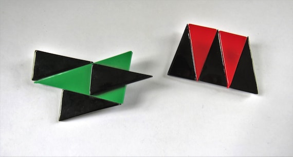 2 Bill Schiffer acrylic resin brooches