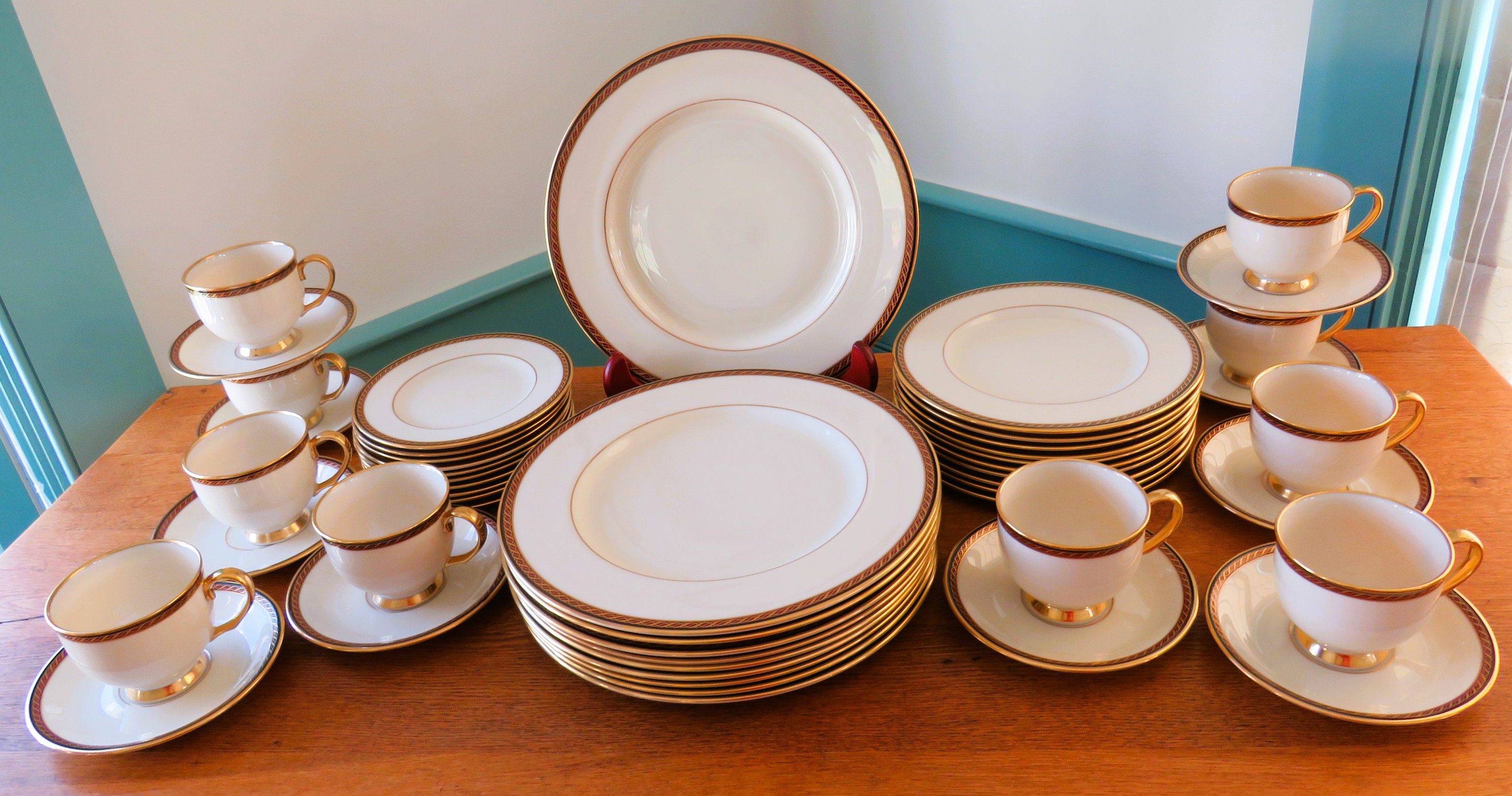 食器 Lenox  Monroe 1 a 7 Coperti Lenox MONROE, Fascia Marrone e Nero