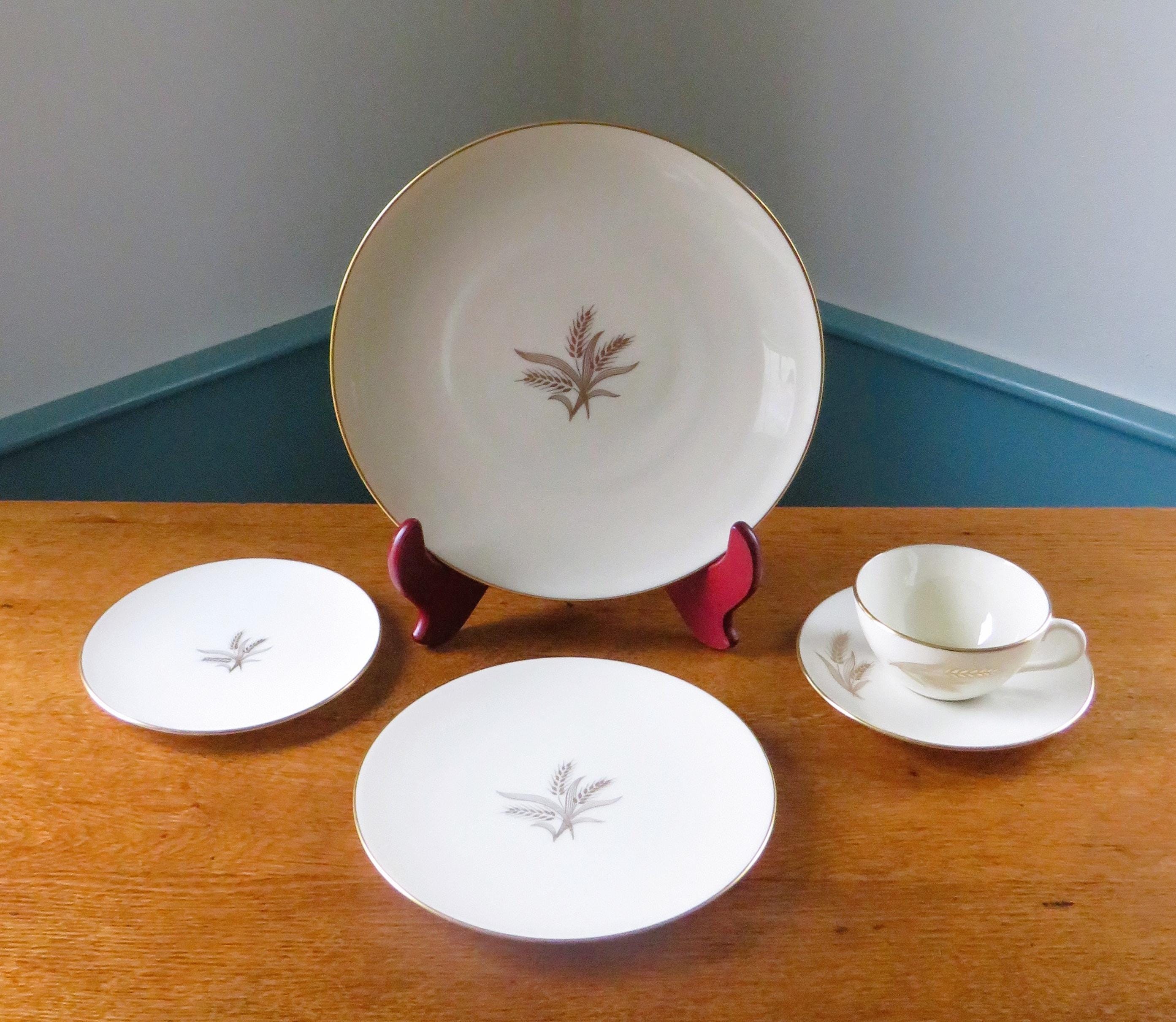 1 to 18 Lenox WHEAT Mid-Century Modern Place Settings - 5 Pieces - Dinner Plate, Salad Plate, Bread Plate, Cup & Saucer