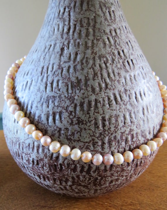 Pearl Necklace -Pink, Peach and Pale Purple Luster