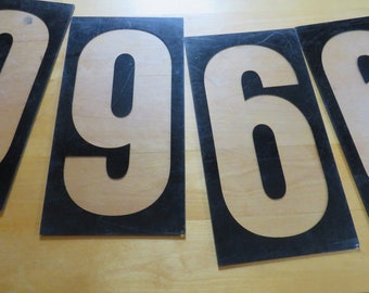 Clear Black Numbers 6 and/or 9! - 14&quot; x 5.5&quot; Also a Gas Station Price Number or Numeral Petroliana Vintage Signage