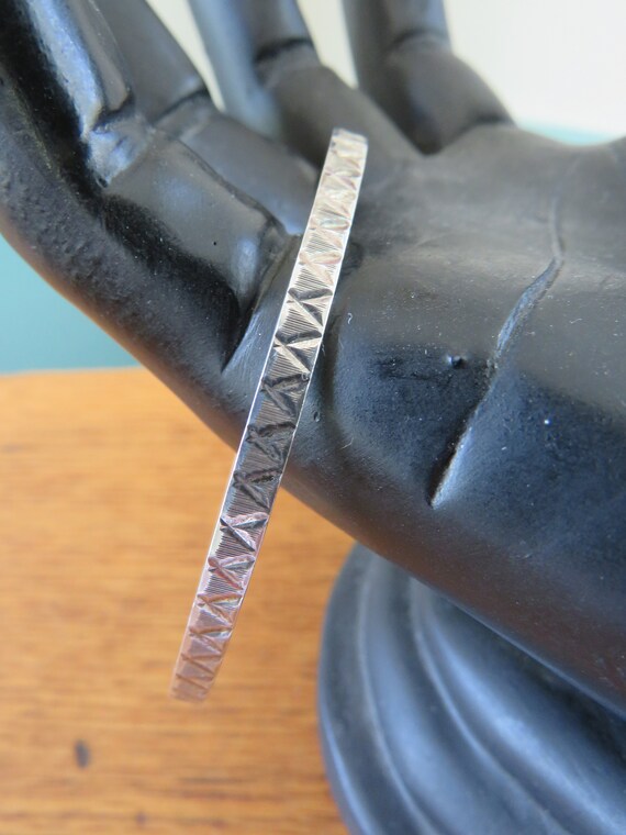 800 Silver Bangle with Sharp Triangular Geometric… - image 2