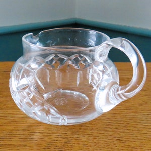 EDINBURGH CRYSTAL Crisscross cut 8 Ounce Creamer Small Pitcher, E & L, Made in Scotland