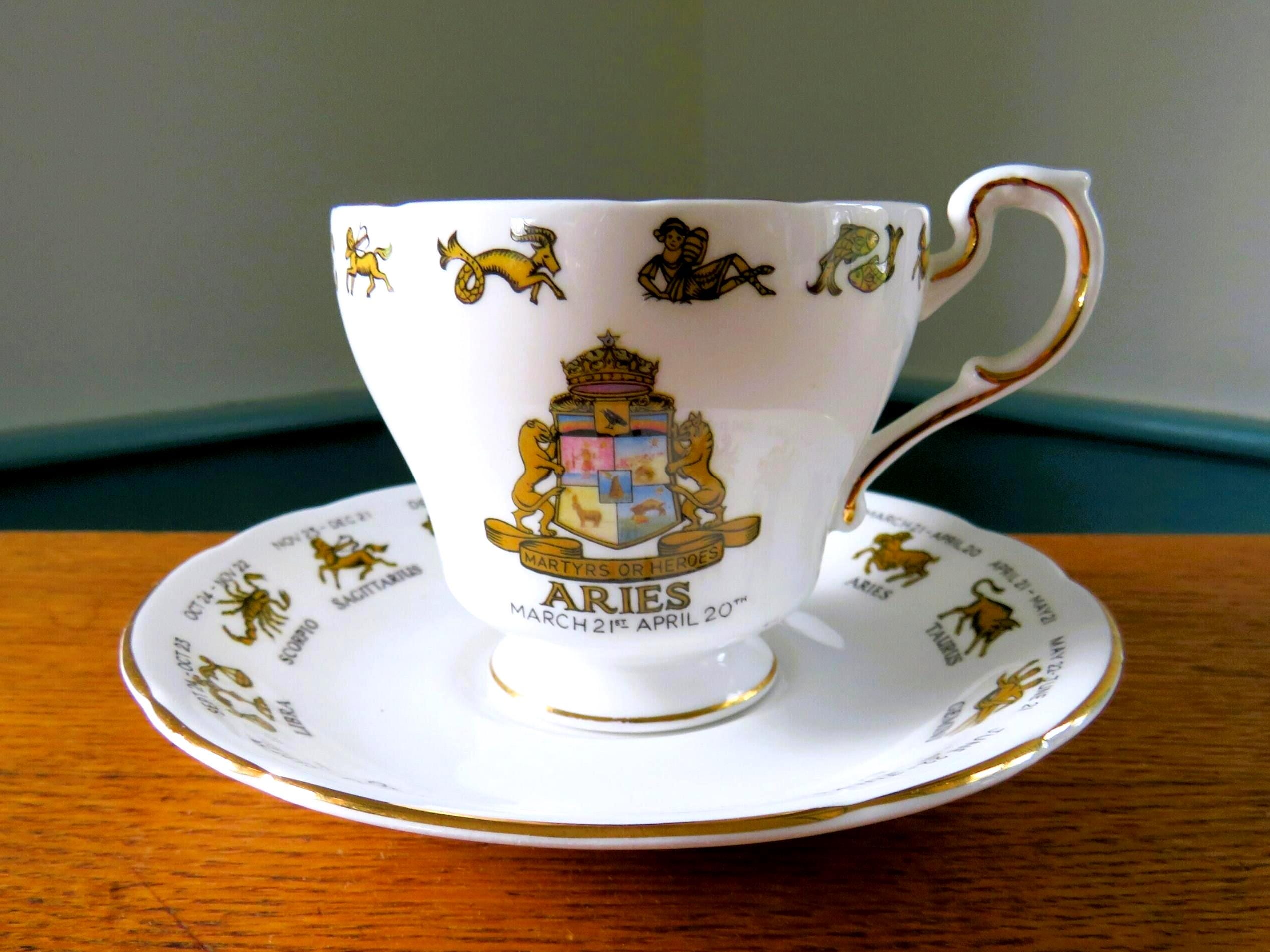 Bone China ARIES Zodiac Cup and Saucer by Regal - Etsy