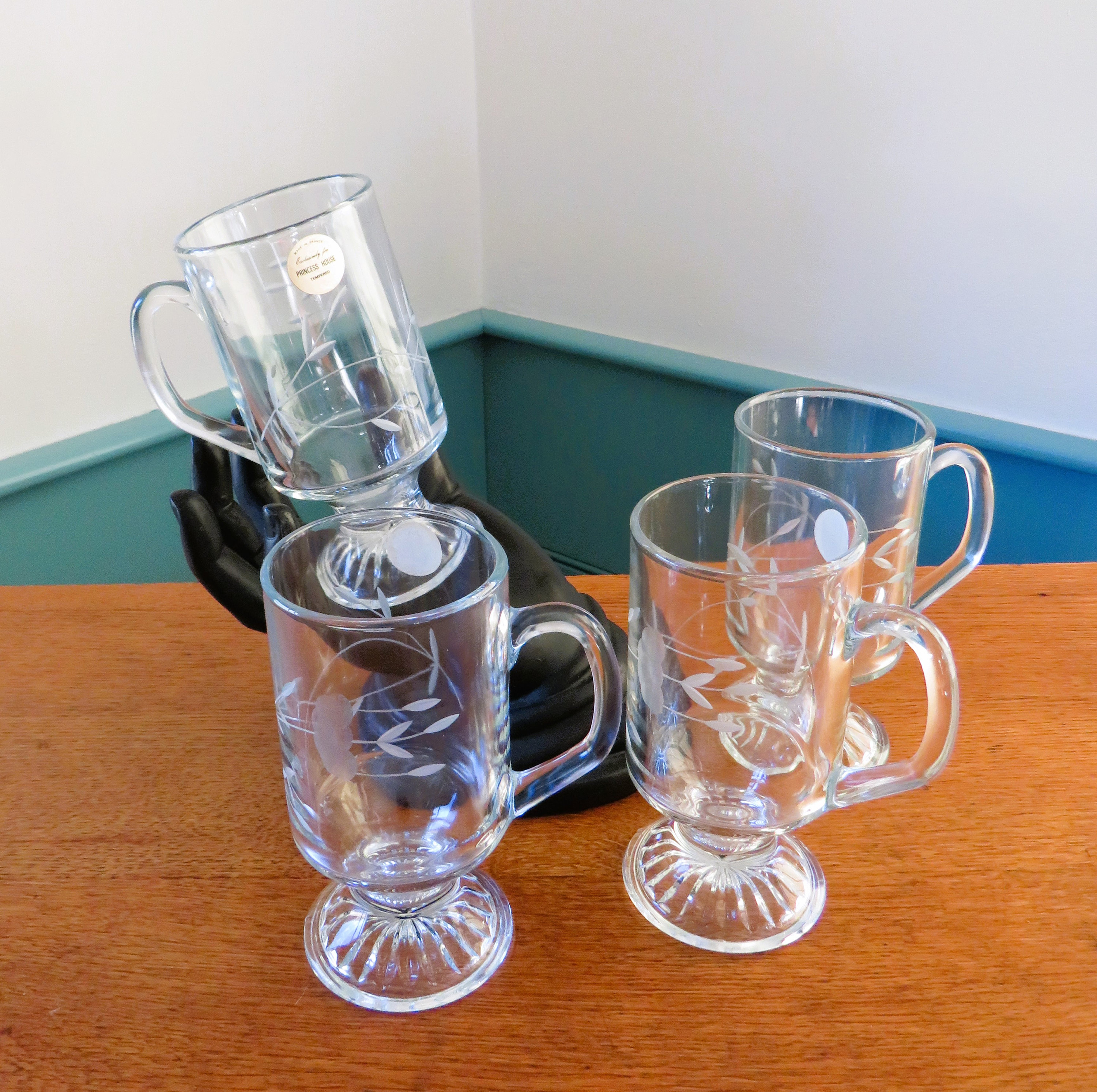 Princess House 'Heritage' Crystal Cappuccino Mugs - Set of 4