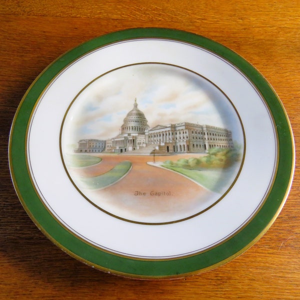 THE CAPITAL, Commemorative Plate, 7 1/2", Gold Trim, made by Tatler