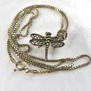 Sterling Dragonfly Dragon Fly Pendant Necklace